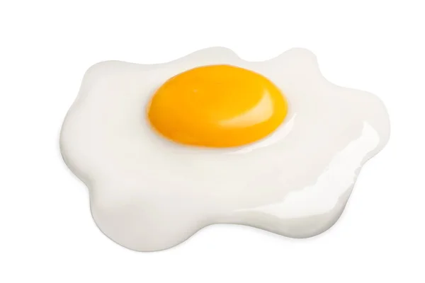 Смачне Смажене Куряче Яйце Ізольоване Білому — стокове фото