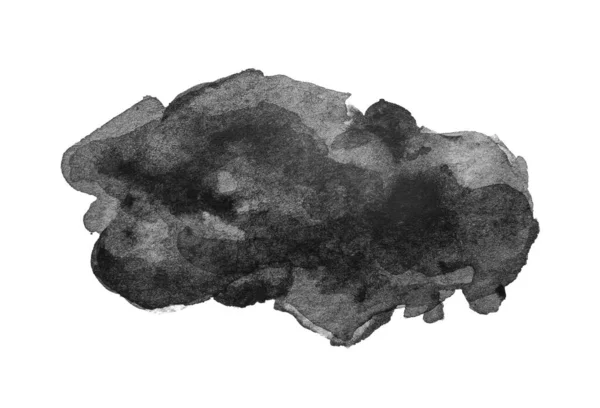 Beyaz Arkaplanda Siyah Suluboya Boya Lekesi — Stok fotoğraf