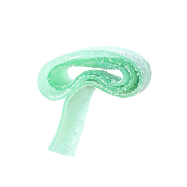Green Sweet Jelly Candy White Background — Stock Photo, Image