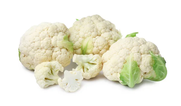 Cut Whole Cauliflowers White Background — Stock Photo, Image