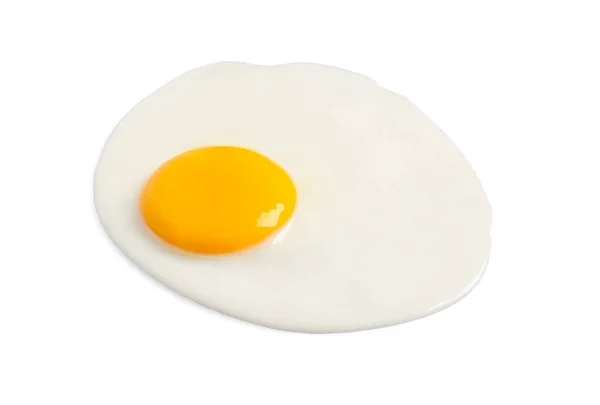 Смачне Смажене Куряче Яйце Ізольоване Білому — стокове фото