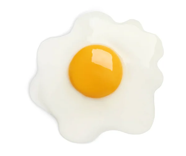 Leckeres Gebratenes Hühnerei Isoliert Auf Weiß Von Oben — Stockfoto