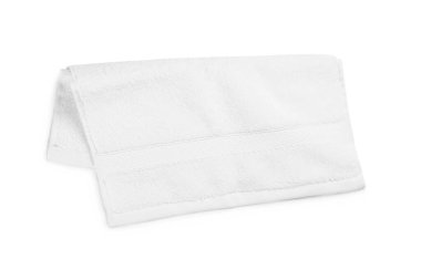 Yumuşak terry havlu beyaz, üst görünüm izole