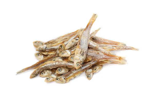 Delicious Dried Salted Anchovies White Background — Stock Photo, Image