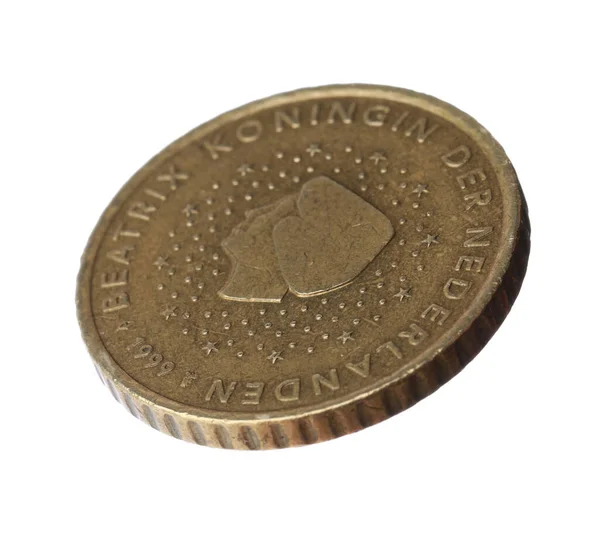 Piękna Moneta Euro Centa Odizolowana Biało Widok Tyłu — Zdjęcie stockowe