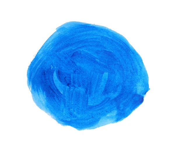 Синий Круг Краски Кистью Белом Фоне Вид Сверху — стоковое фото