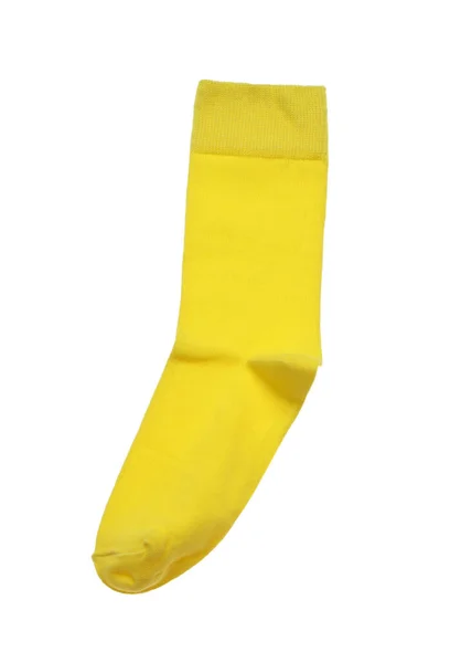 Κίτρινο Κάλτσα Απομονώνονται Λευκό Πάνω Όψη — Φωτογραφία Αρχείου