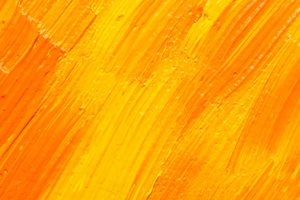 Όμορφες Πινελιές Από Κίτρινα Και Πορτοκαλί Χρώματα Πετρελαίου Φόντο Closeup — Φωτογραφία Αρχείου