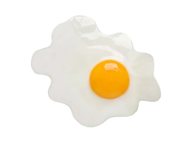 Smaczne Jajo Kurczaka Wyizolowane Białym Widok Góry — Zdjęcie stockowe