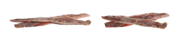 Set Delicious Salted Anchovy Fillets Banner Design — Stock Photo, Image