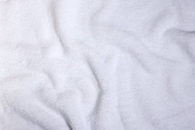 Arka plan olarak beyaz temiz yumuşak havlu, üst görünüm