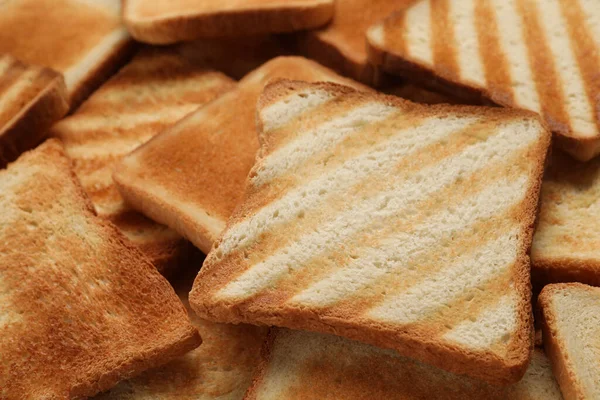 Φέτες Νόστιμο Φρυγανισμένο Ψωμί Φόντο Closeup — Φωτογραφία Αρχείου