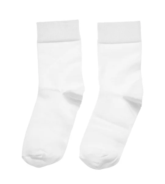 Νέες Κάλτσες Λευκό Φόντο Κορυφαία Προβολή — Φωτογραφία Αρχείου