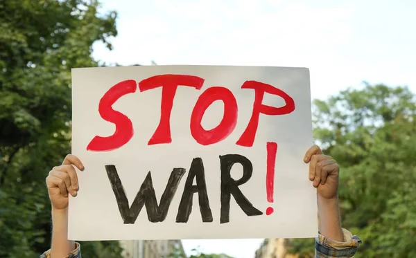 전쟁을 문구가 포스터를 — 스톡 사진