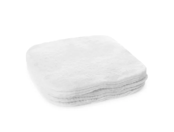 白い背景に綿のパッドのスタック — ストック写真