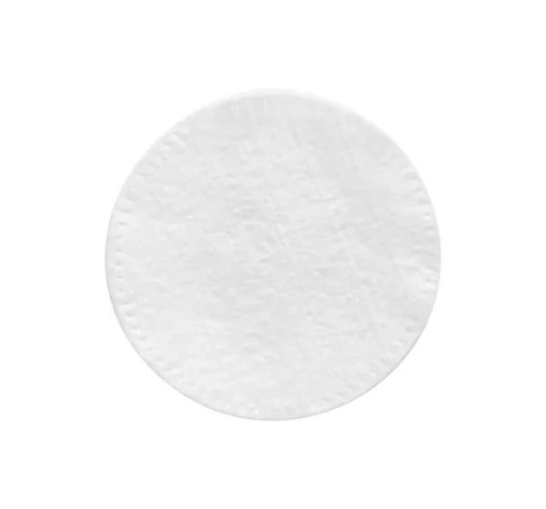 白で隔離された柔らかいきれいな綿のパッド トップビュー — ストック写真