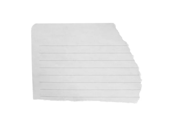Kawałek Papieru Odizolowany Biało Miejsce Tekst — Zdjęcie stockowe