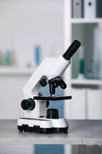 Modern Medical Microscope Grey Table Laboratory — Stockfoto