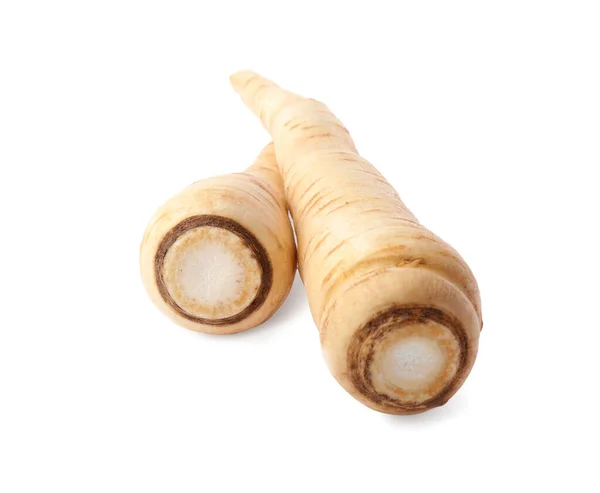 Tasty Fresh Ripe Parsnips White Background Stock Picture