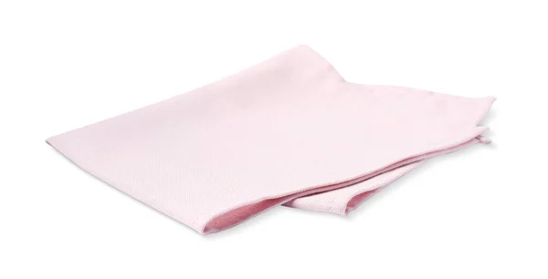 Ροζ Υφασμάτινη Πετσέτα Διπλωμένη Λευκό Φόντο — Φωτογραφία Αρχείου