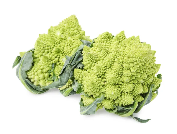 Brokoli Romanesco Mentah Segar Dengan Latar Belakang Putih — Stok Foto