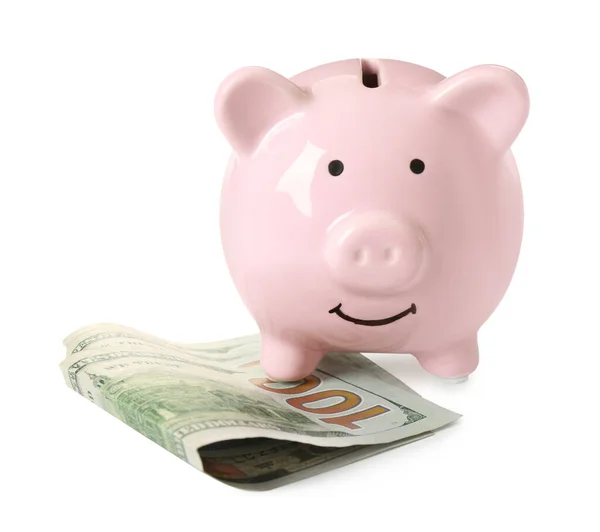 Piggy Bank Money White Background — Stock Photo, Image