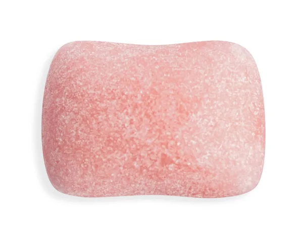 Lekker Roze Kauwgom Geïsoleerd Wit Bovenaanzicht — Stockfoto