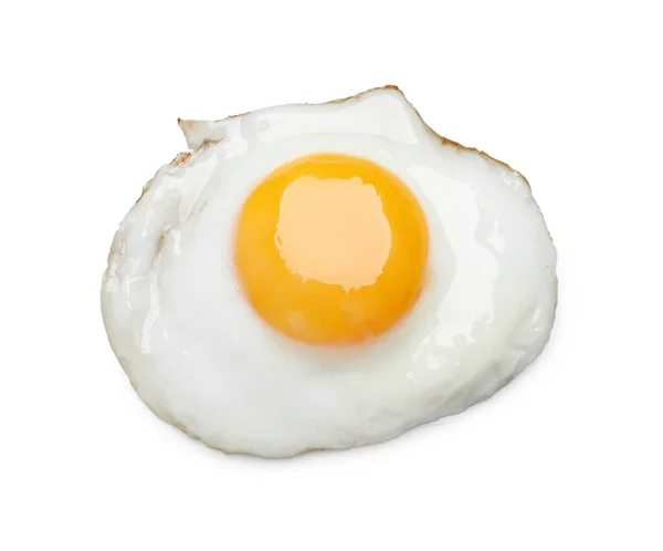 Lezzetli Kızarmış Yumurta Beyazda Izole Üst Manzara — Stok fotoğraf