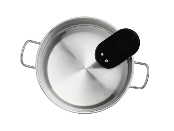 Circulador Inmersión Térmica Maceta Aislada Blanco Vista Superior Cocina Sous — Foto de Stock