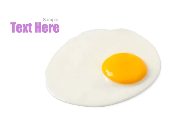 Beyaz Arka Planda Lezzetli Bir Sahanda Yumurta Tasarım Için Boşluk — Stok fotoğraf