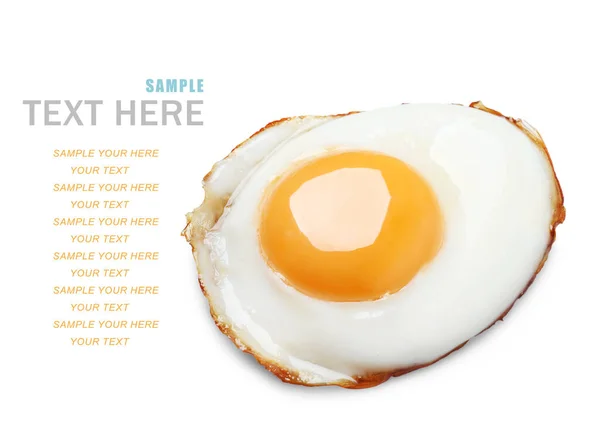 Sabroso Huevo Frito Sobre Fondo Blanco Espacio Para Diseño —  Fotos de Stock