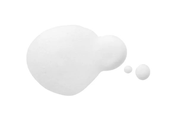 白色背景的蓬松肥皂泡 顶视图 — 图库照片