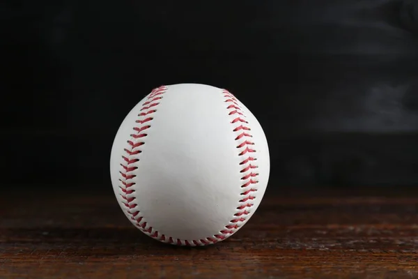 Baseball Ball Wooden Table Closeup Sportive Equipment — Stock Photo, Image