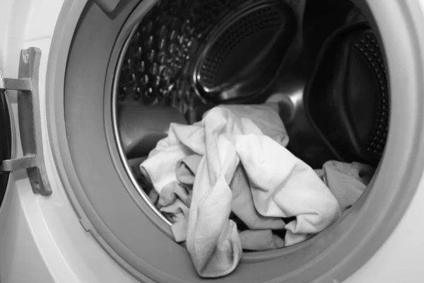 Many Dirty Socks Washing Machine Closeup — Stock Photo, Image