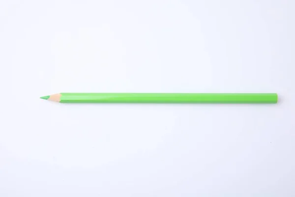 Novo Lápis Madeira Verde Isolado Branco — Fotografia de Stock