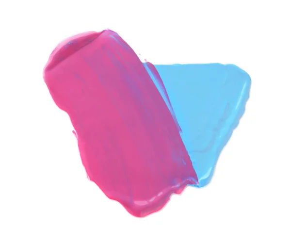 Light Blue Pink Paint Samples White Background Top View — Stock Photo, Image