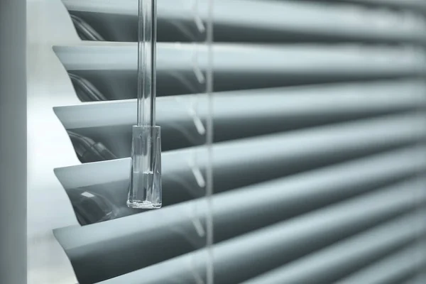 Closeup View Stylish Horizontal Window Blinds — Fotografia de Stock