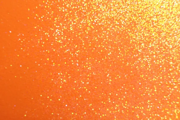 Vista Sfocata Brillantini Brillanti Sfondo Arancione Effetto Bokeh — Foto Stock