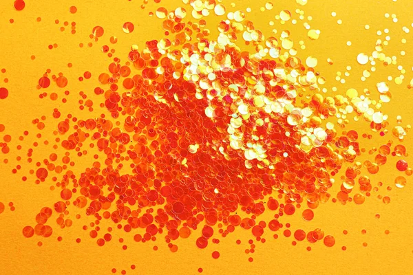 Λαμπερό Φωτεινό Glitter Πορτοκαλί Φόντο Επίπεδη Lay — Φωτογραφία Αρχείου