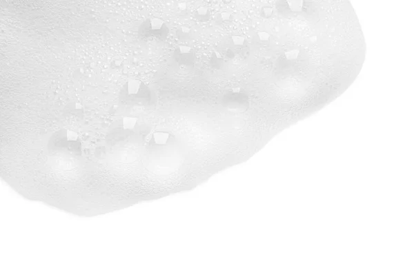 Espuma Con Muchas Burbujas Sobre Fondo Blanco Vista Superior —  Fotos de Stock