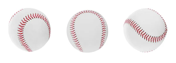 Beyazların Arka Planında Beyzbol Topları Var Pankart Tasarımı — Stok fotoğraf