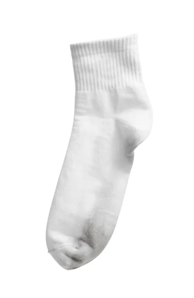 Один Використовуваний Брудний Шкарпетка Ізольований Білому — стокове фото