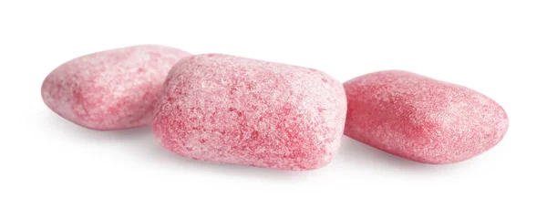 Smaczne Słodkie Gumy Żucia Białym Tle — Zdjęcie stockowe