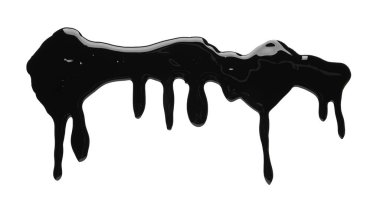 Beyaz arka plana siyah parlak boya dökülmüş.