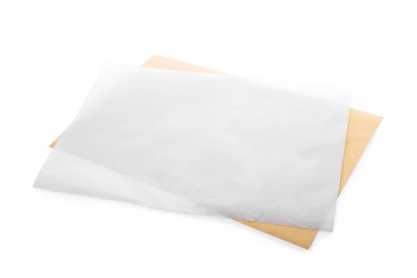 Fogli Carta Forno Sfondo Bianco — Foto Stock