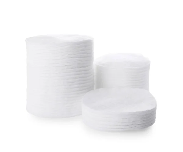 Stacks Cotton Pads White Background — Stock Photo, Image