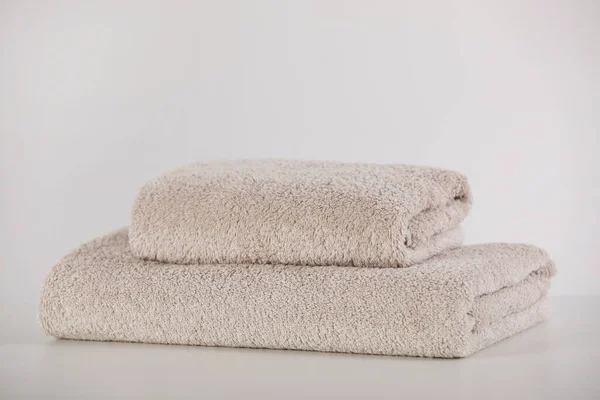 Soft Folded Towels White Table — Stock Photo, Image