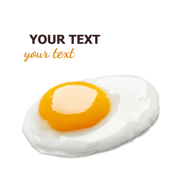Sabroso Huevo Frito Sobre Fondo Blanco Espacio Para Diseño — Foto de Stock
