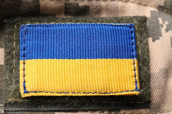 Patch Esercito Ucraino Sul Camuffamento Militare Primo Piano — Foto Stock