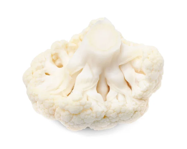 stock image Cut fresh raw cauliflower on white background